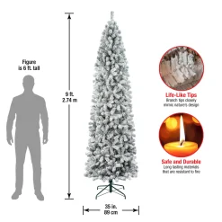 National Tree Company 9 ft. Acacia Flocked Slim Tree