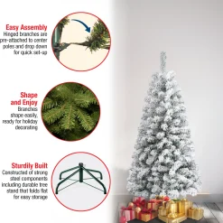 National Tree Company 4.5 ft. Acacia Flocked Tree
