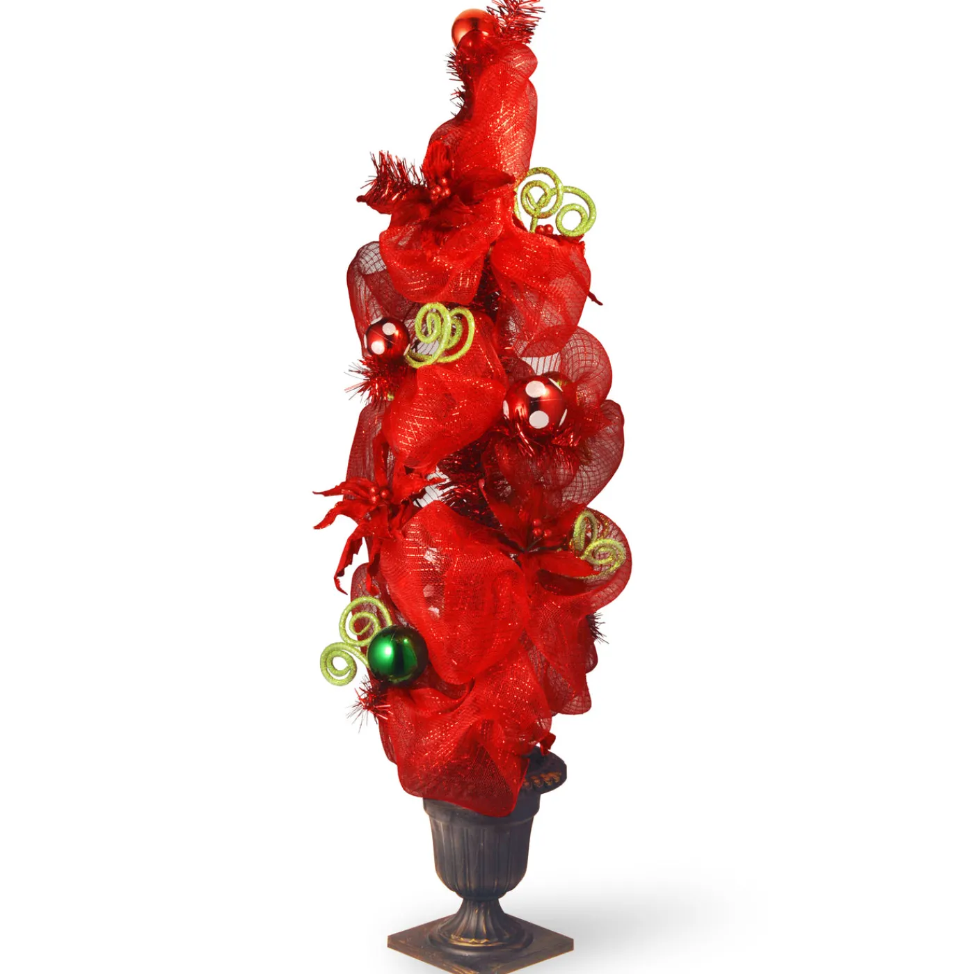 National Tree Company 4 ft. Decorative Collection Red Ribbon Entrance Tree