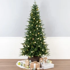 National Tree Company 6 ft. Duxbury Slim Tree with Dual Color LED Lights