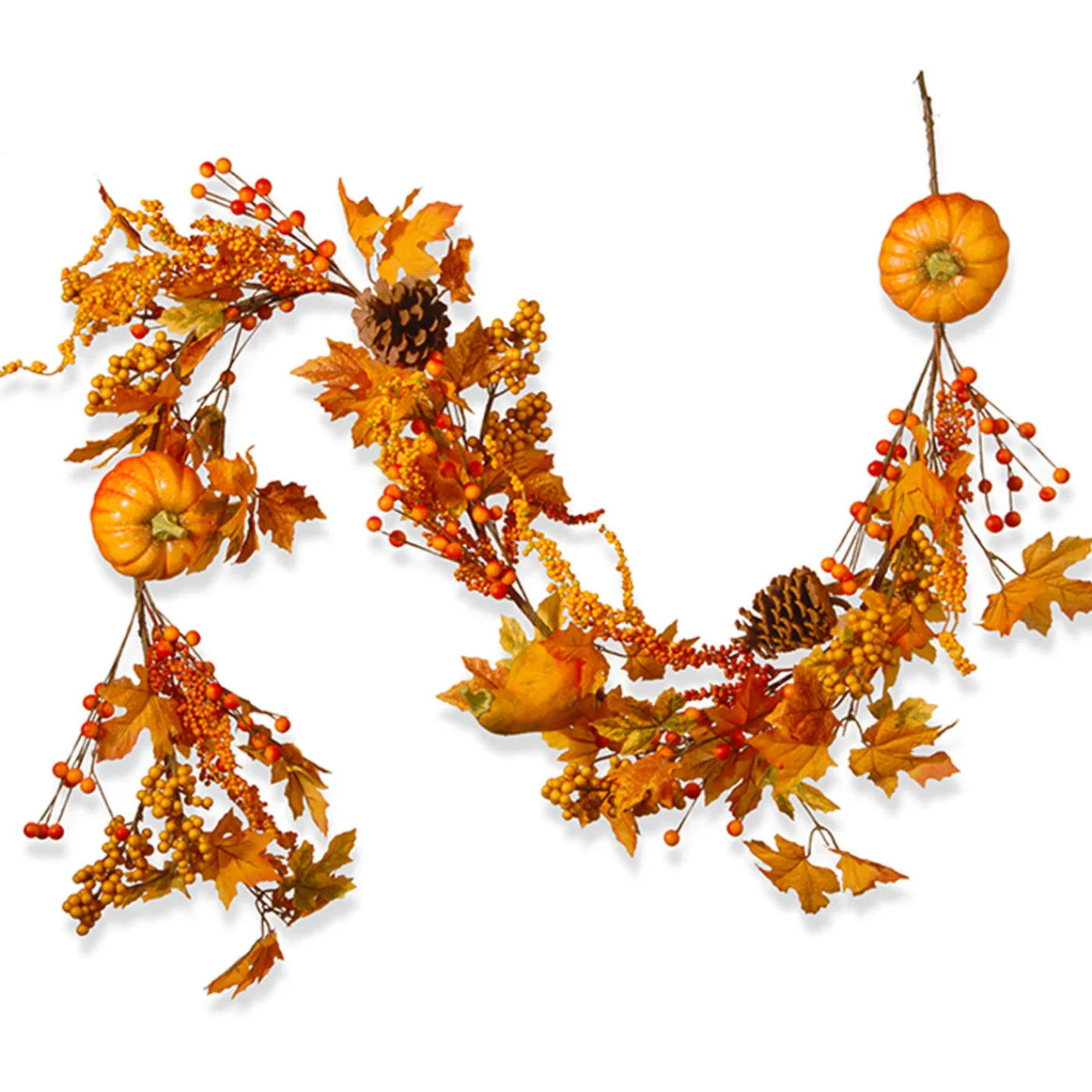 National Tree Company 6 ft. Fall Garland with Pumpkins, Pinecones, Berry Clusters, Maple Leaves