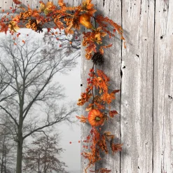 National Tree Company 6 ft. Fall Garland with Pumpkins, Pinecones, Berry Clusters, Maple Leaves