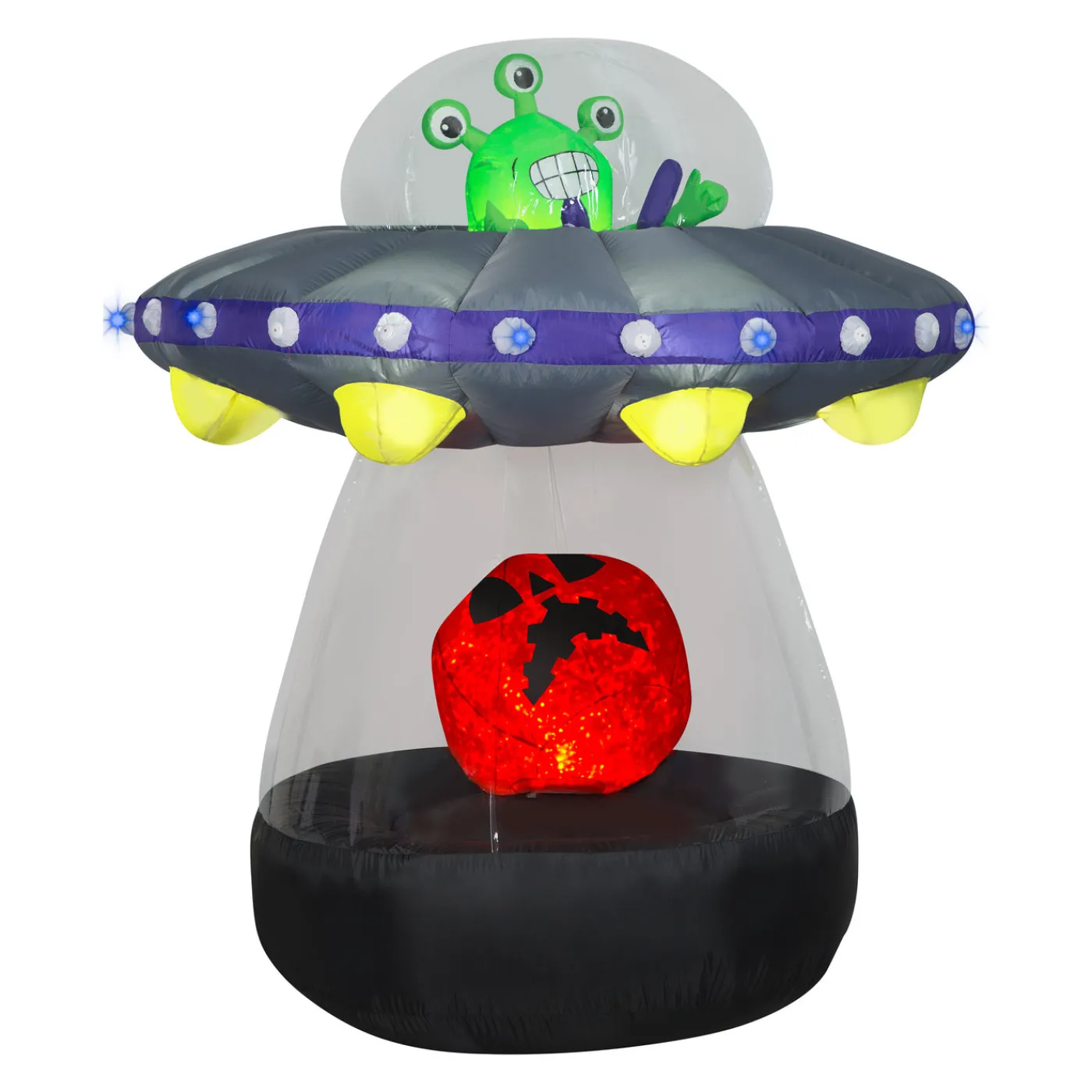 National Tree Company 6 ft. Halloween Animated Alien Spacecraft Inflatable Decoration with LED Lights