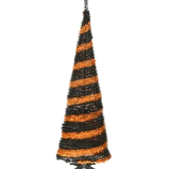 National Tree Company 7.5 ft. Halloween Black and Orange Tinsel Tree