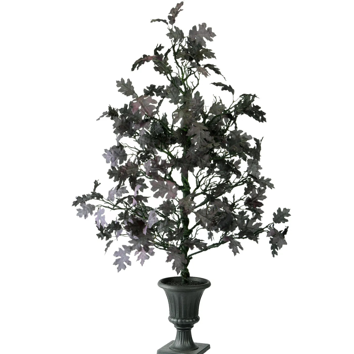 National Tree Company 4 ft. Halloween Black Oak Tree in a Black Urn Base