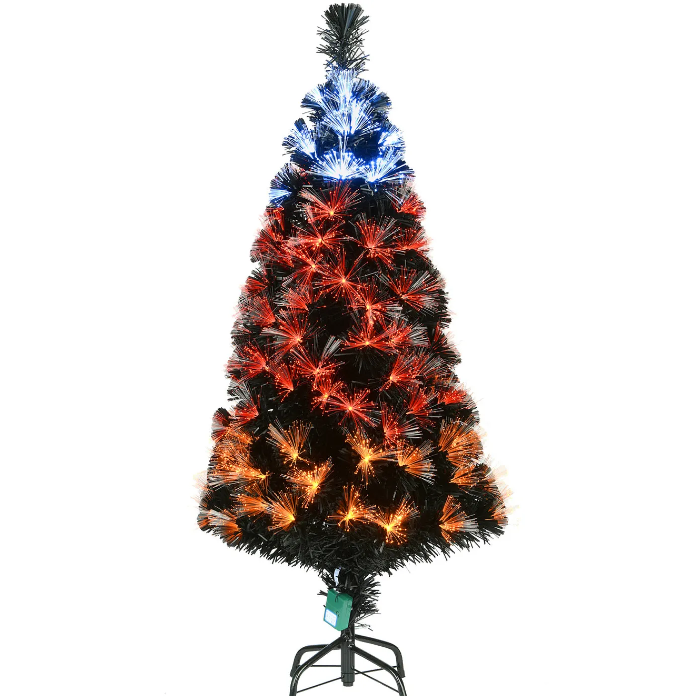 National Tree Company 4 ft. Halloween Pre-Lit Black Tree with Fiber Optic, Candy Corn LED Light