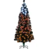 National Tree Company 6 ft. Halloween Pre-Lit Black Tree with Fiber Optic, Candy Corn LED Lights