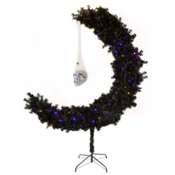 National Tree Company 6 ft. Halloween Pre-Lit Moon Shaped Tree Decoration with LED Lights