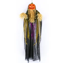 National Tree Company 6 ft. Halloween Pre-Lit Sound Activated Animated Hanging Scarecrow with LED Lights