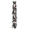 National Tree Company 6 ft. Halloween Pretty Morbid Pink Carnation Wreath with Silver Pumpkins