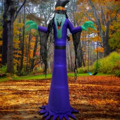 National Tree Company 12 ft. Halloween Witch Inflatable Decoration with LED Lights