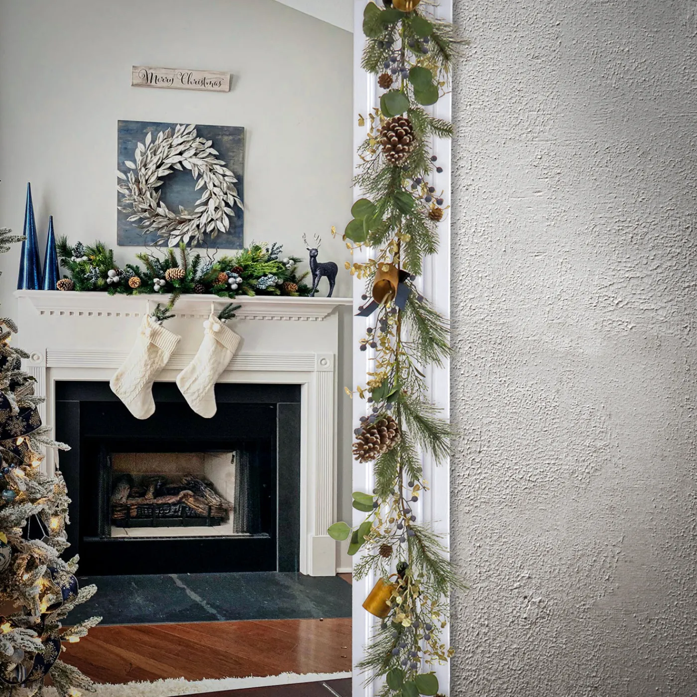 National Tree Company 9 ft. HGTV Home Collection Swiss Chic Garland