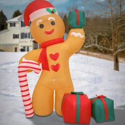 National Tree Company 8 ft. Inflatable Blow Up Gingerman
