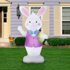 National Tree Company 7 ft. Inflatable Easter Bunny with Egg Decoration