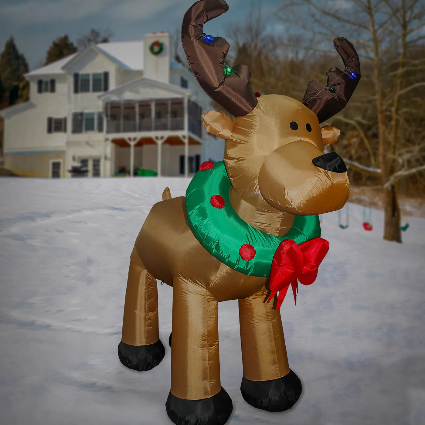 National Tree Company 8 ft. Inflatable Reindeer with LED Lights
