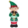 National Tree Company 6 ft. Inflatable Trumpet Playing Elf with LED Lights