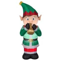 National Tree Company 6 ft. Inflatable Trumpet Playing Elf with LED Lights