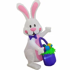 National Tree Company 4 ft. Inflatable Waving Easter Bunny Decoration