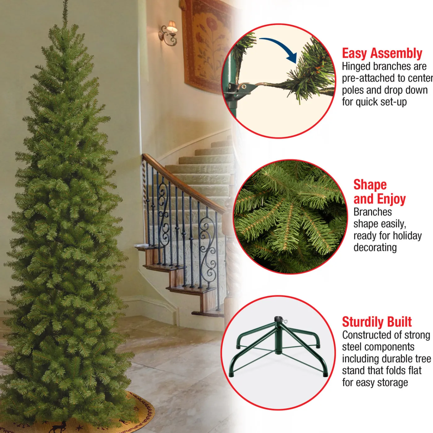 National Tree Company 9 ft. North Valley Spruce Pencil Slim Tree