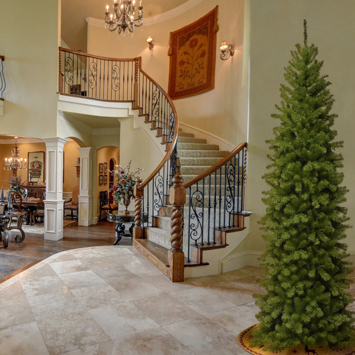 National Tree Company 9 ft. North Valley Spruce Pencil Slim Tree