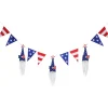 National Tree Company 6 ft. Patriotic Flags and Blue Gnomes Garland