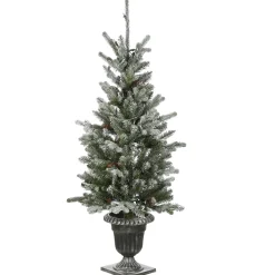 National Tree Company 4 ft. Pre-Lit Snowy Morgan Spruce Tree with Clear Lights