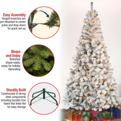 National Tree Company 7.5 ft. Pre-Lit Acacia Flocked Tree with Clear Lights