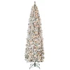 National Tree Company 9 ft. Pre-Lit Acacia Flocked Slim Tree with Clear Lights