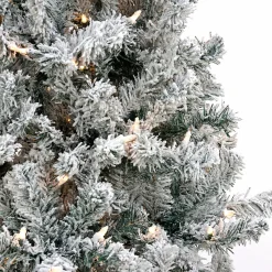 National Tree Company 6 ft. Pre-Lit Acacia Flocked Tree with Clear Lights