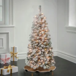 National Tree Company 4.5 ft. Pre-Lit Acacia Medium Flocked Tree with Clear Lights
