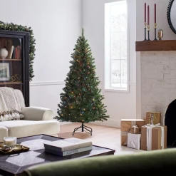 National Tree Company 6 ft. Pre-Lit Aspen Spruce Slim Tree with Multicolor Lights