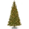 National Tree Company 6.5 ft. Pre-Lit Aspen Spruce Slim Tree with Clear Lights