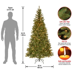 National Tree Company 6.5 ft. Pre-Lit Aspen Spruce Slim Tree with Clear Lights