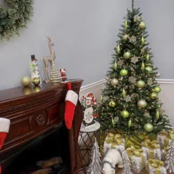 National Tree Company 6.5 ft. Pre-Lit Aspen Spruce Slim Tree with Clear Lights