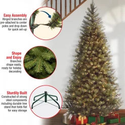 National Tree Company 6.5 ft. Pre-Lit Aspen Spruce Slim Tree with Clear Lights