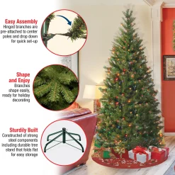 National Tree Company 7 ft. Pre-Lit Aspen Spruce Slim Tree with Multicolor Lights