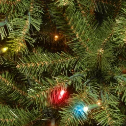 National Tree Company 7.5 ft. Pre-Lit Aspen Spruce Slim Tree with Multicolor Lights