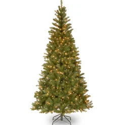 National Tree Company 7.5 ft. Pre-Lit Aspen Spruce Slim Tree with Clear Lights