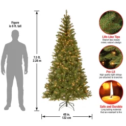 National Tree Company 7.5 ft. Pre-Lit Aspen Spruce Slim Tree with Clear Lights