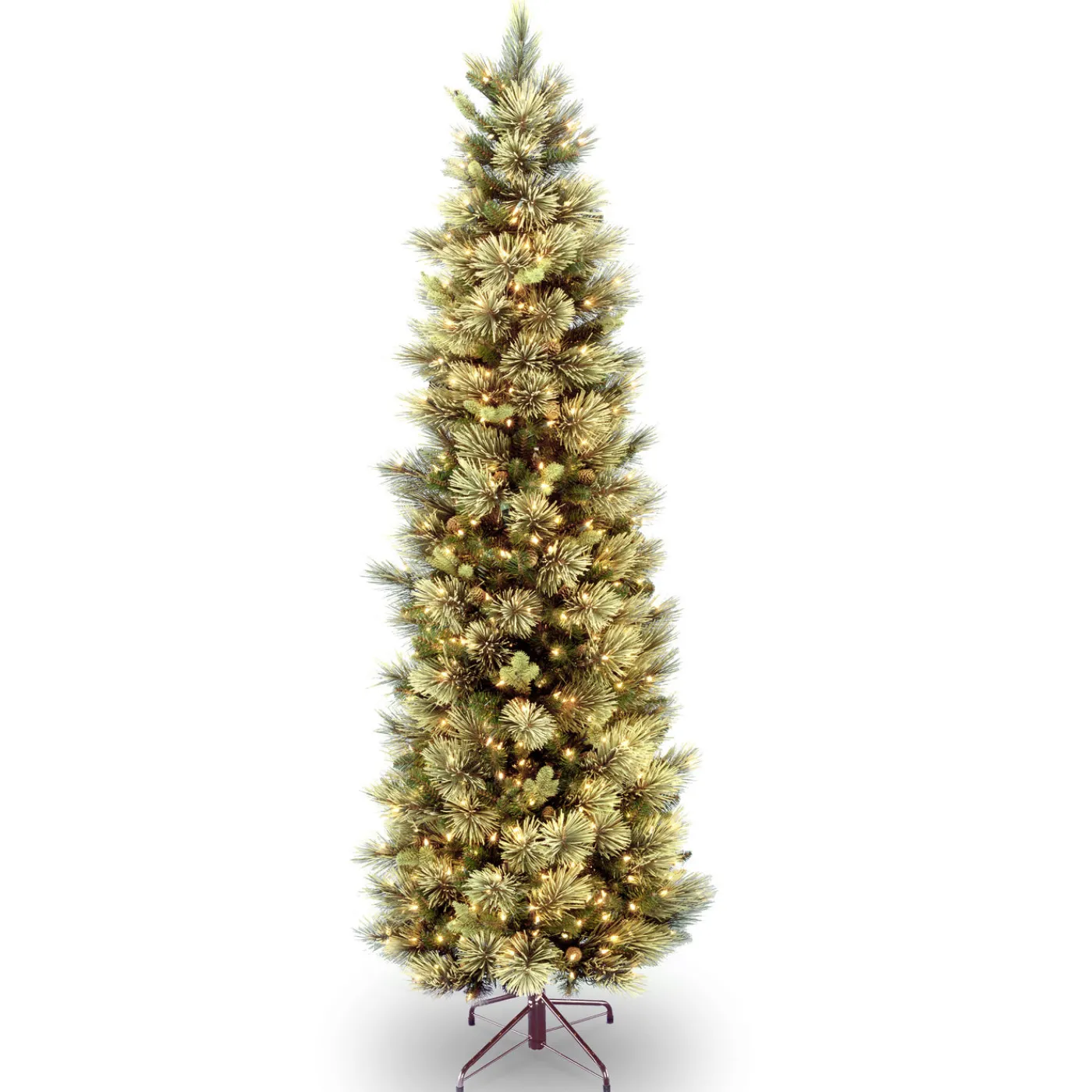 National Tree Company 9 ft. Pre-Lit Carolina Pine Slim Tree with Clear Lights