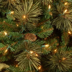 National Tree Company 7.5 ft. Pre-Lit Carolina Pine Slim Tree with Clear Lights