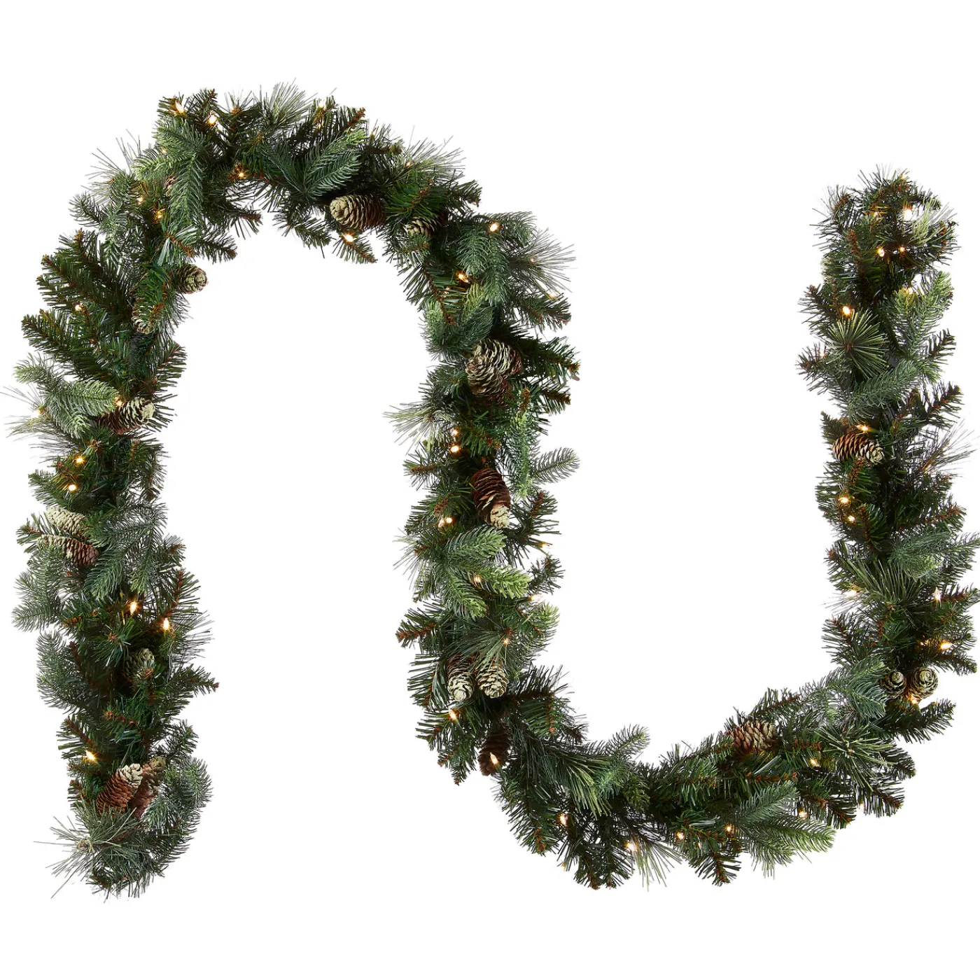 National Tree Company 9 ft. Pre-Lit Carolina Pine Garland with Clear Lights