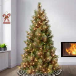 National Tree Company 6 ft. Pre-Lit Charleston Pine Slim Tree with Clear Lights