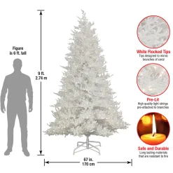 National Tree Company 9 ft. Pre-Lit Christmas by the Sea Coral Tree with Warm White LED Lights