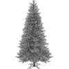National Tree Company 7.5 ft. Pre-Lit Christmas Crystal Pine Silver Metallic Tree