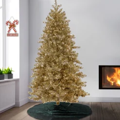 National Tree Company 7.5 ft. Pre-Lit Christmas Platinum Metallic Tree