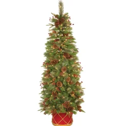 National Tree Company 6 ft. Pre-Lit Colonial Collection Slim Tree with Clear Lights