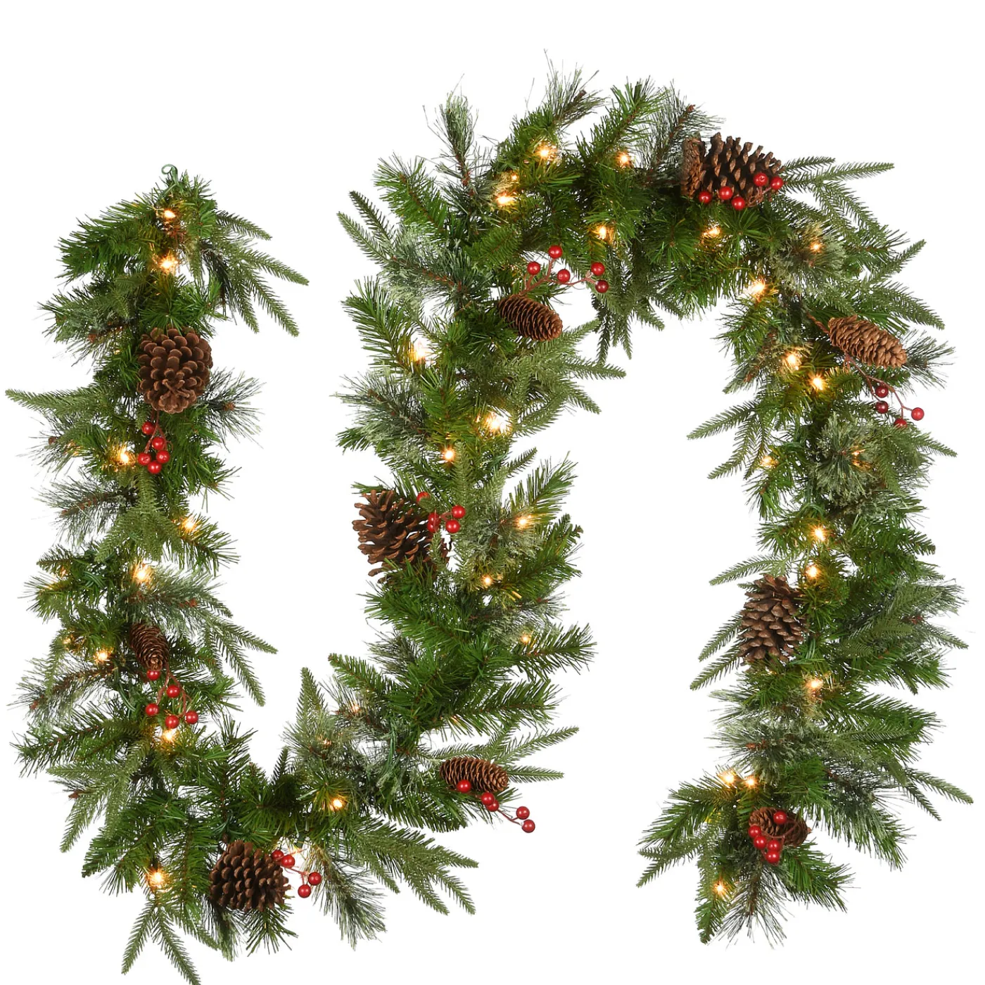 National Tree Company 9 ft. Pre-Lit Colonial Fir Garland with Clear Lights