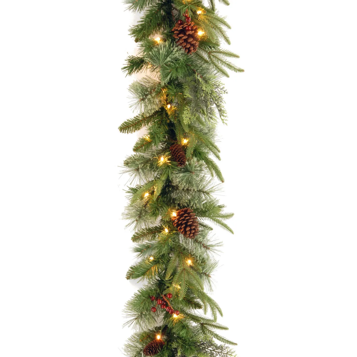 National Tree Company 9 ft. Pre-Lit Colonial Fir Garland with Dual Color LED Lights