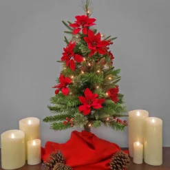 National Tree Company 3 ft. Pre-Lit Colonial Pencil Slim Tree with Clear Lights